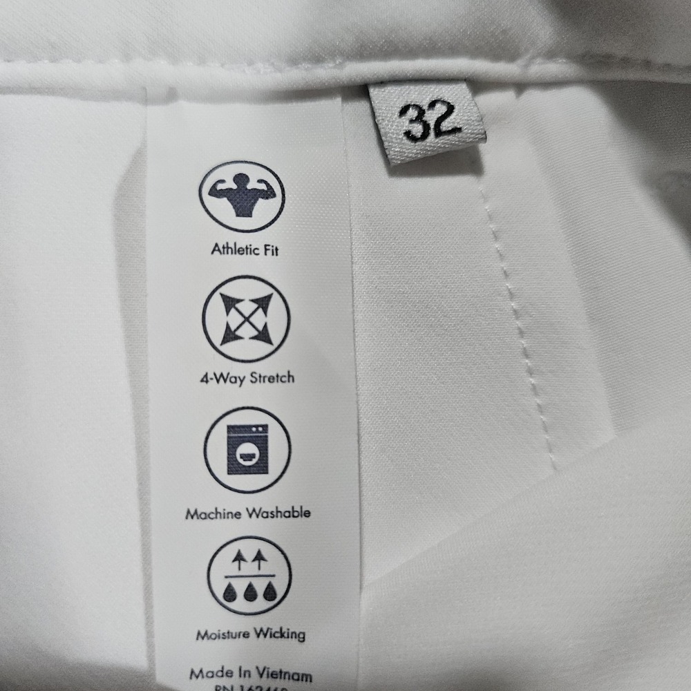 State & Liberty Tech Pant Men 32x26 White Stretch Performance Athletic Fit - Picture 3 of 10